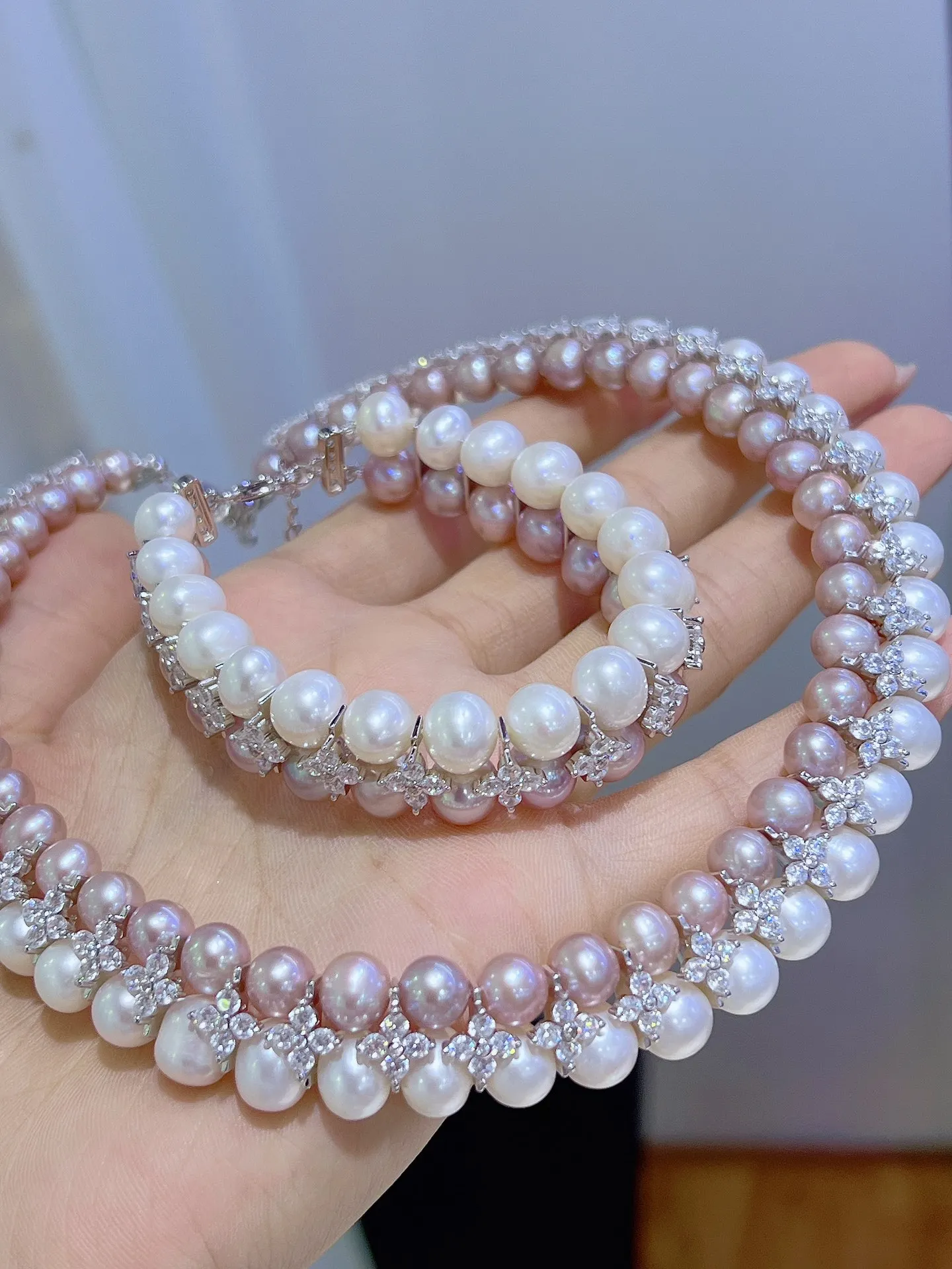 Sterling silver 925  quality natural Freshwater Pearl Bracelet Jewelry for women bracelet women