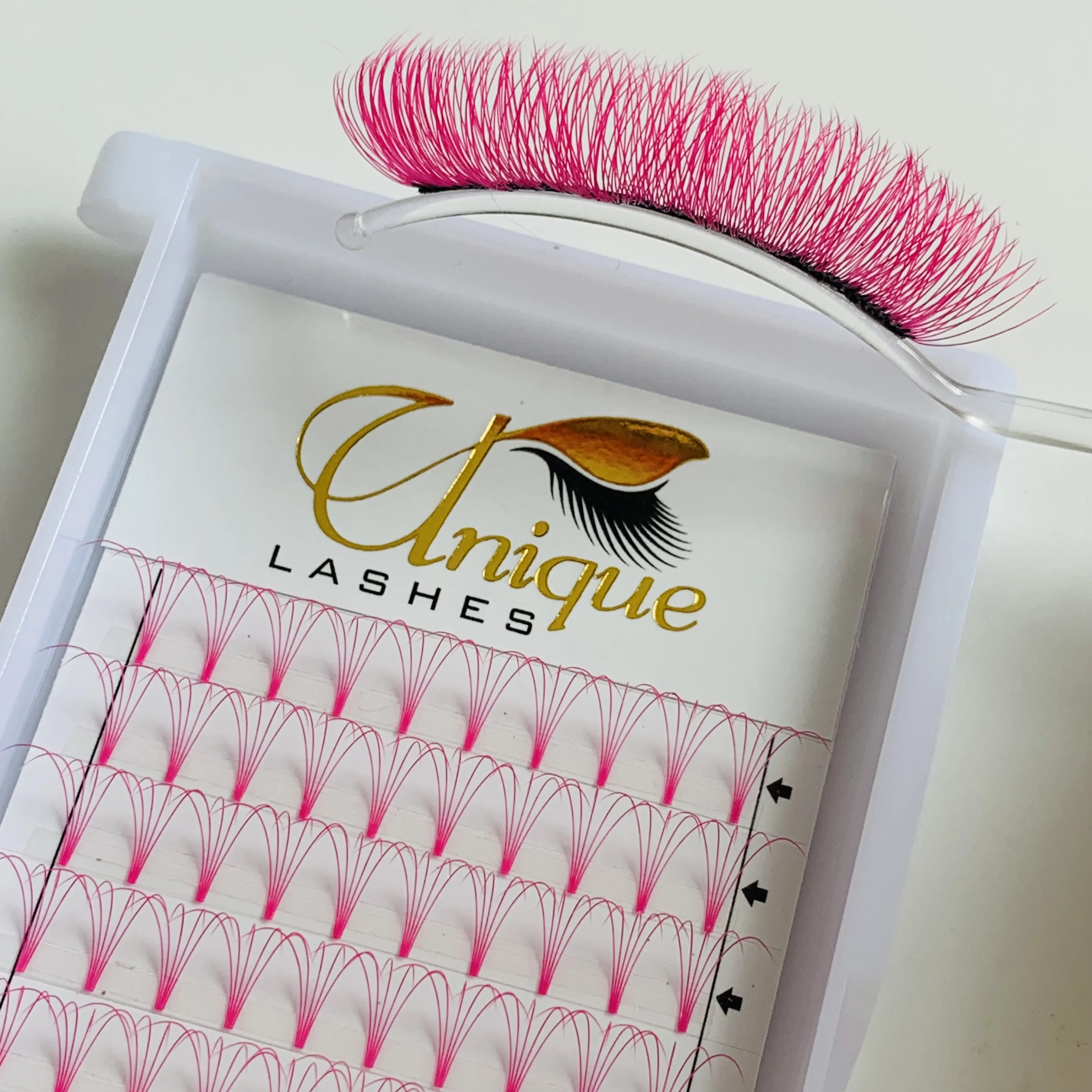 3D 4D 5D 6D short stem premade russian volume colorful lash extension premade fans C CC D DD