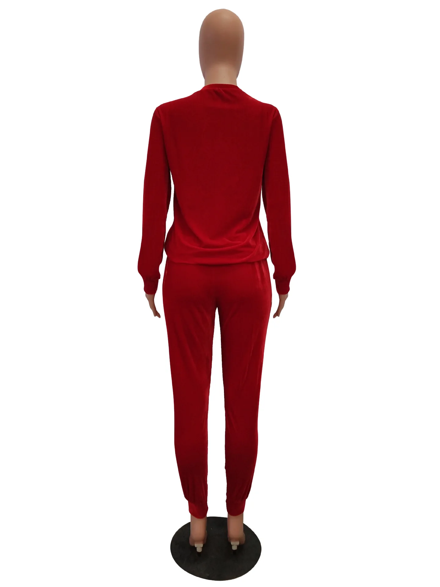 MT46-278 оптовая продажа, блестящий чистый Велюровый костюм из 2 предметов, зимний спортивный костюм для бега, простой женский спортивный костюм