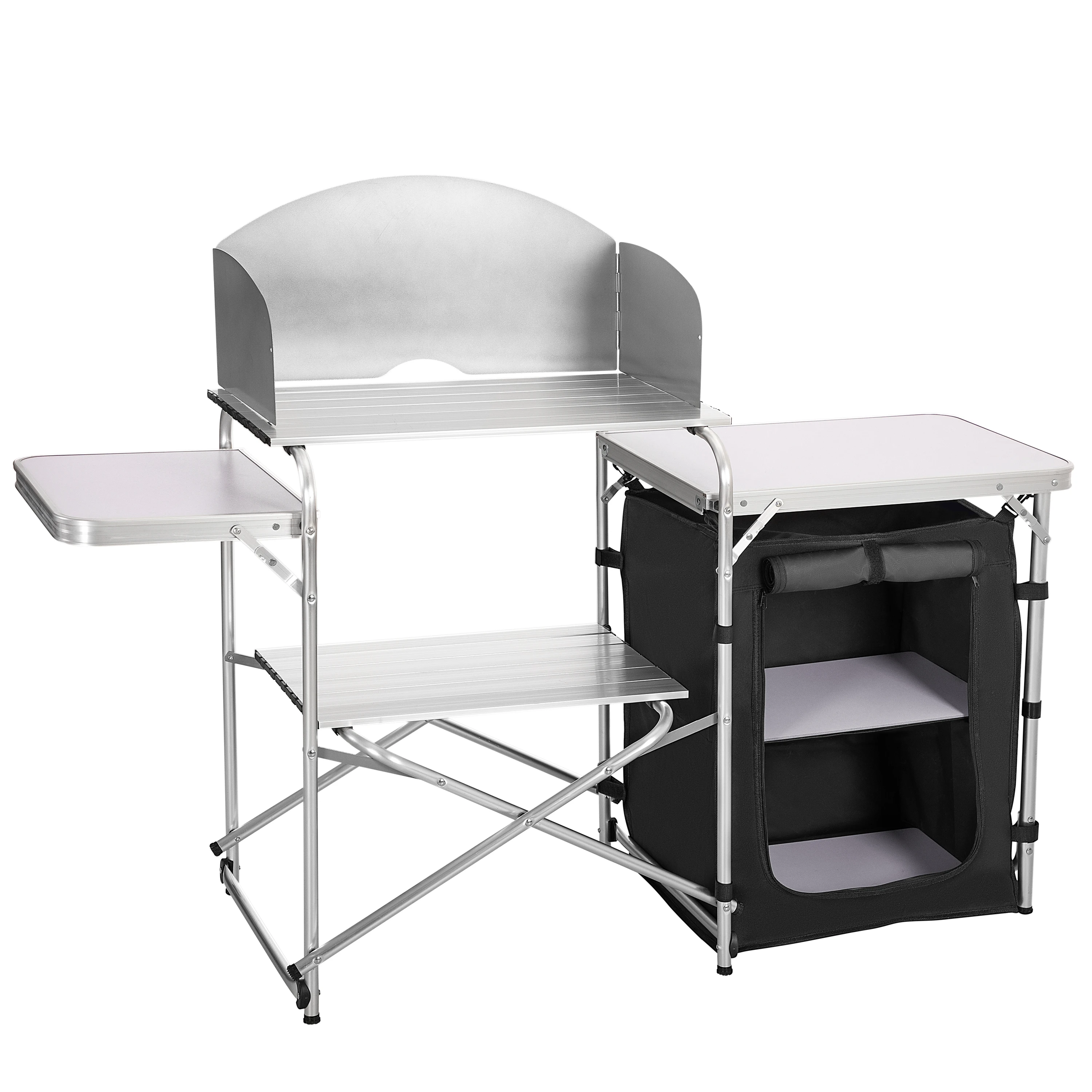 Foldable Aluminum Camping Kitchen Table folding camping cupboard  Camping Kitchen Table with Storage Box