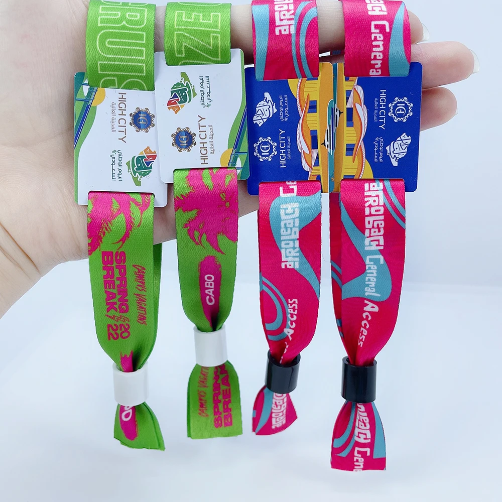 13.56MHz Custom Printed NFC RFID Fabric Cloth Event Wristbands for Events