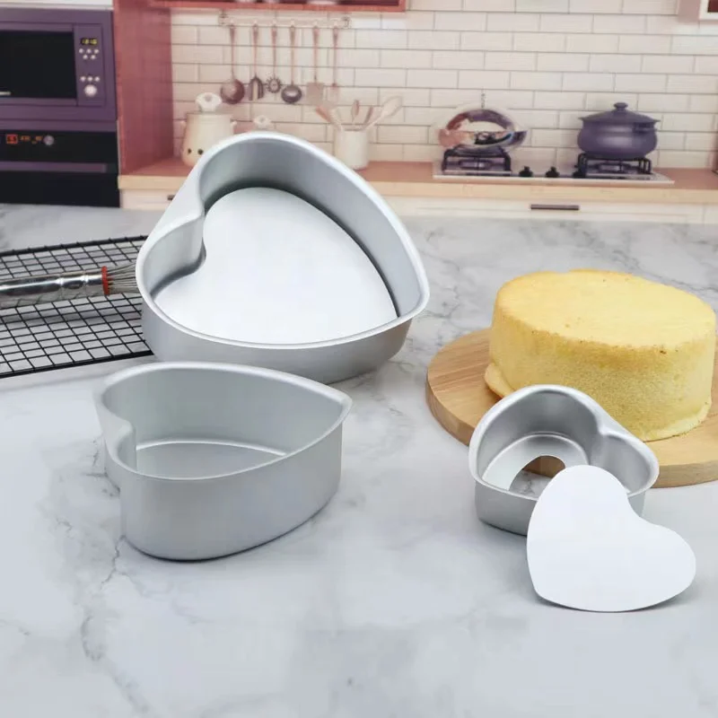 Fancy Baking Mould Cheese Anode 4-Inch 6-Inch 8-Inch Love Heart-Shaped Live Bottom Chiffon Cake Mold