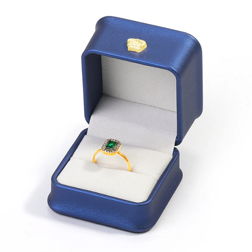 New Factory Price Luxury Wholesale White Gold Custom logo Pu Leather Necklace Earring Jewel Ring Box for Jewelry Packaging