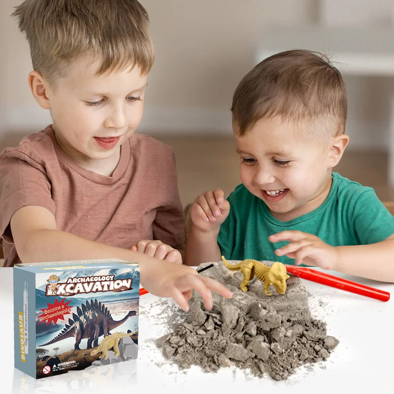 Dinosaur Toys Science Educational Kit Kids Gift Dig It up Excavation Fossil 3D Skeletons Digging Set