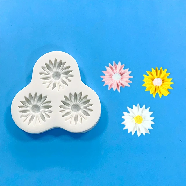 3D liquid silicone cake flower mold 3D  flower fondant silicone baking mold handmade soap cake mold