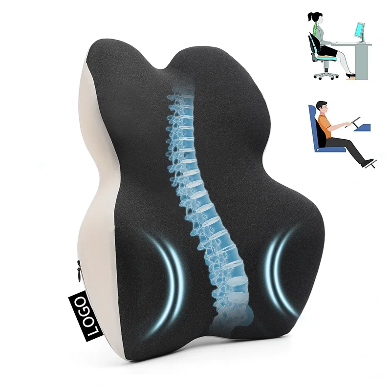 back & tailbone support ergonomic postural seat cushion back support memory foam backrest high back chair cushions
