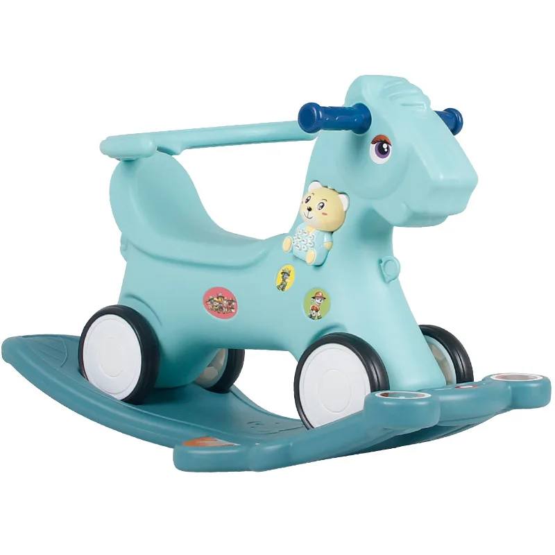 Custom Kindergarten Modern Toddler Wholesale Large Baby Pink Plastic Deer Kids Toy Rocking Horse Ride On Toy For Children