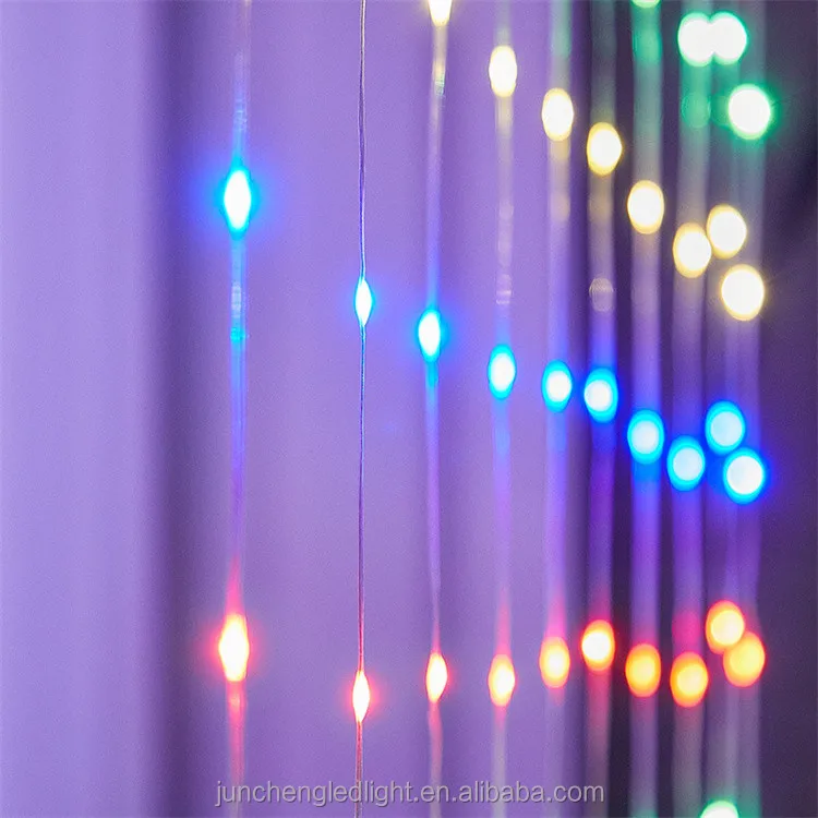 3*3m Leather Thread Curtain Garland String Light for Christmas Wedding Party Home Bedroom Decoration Lampara Led
