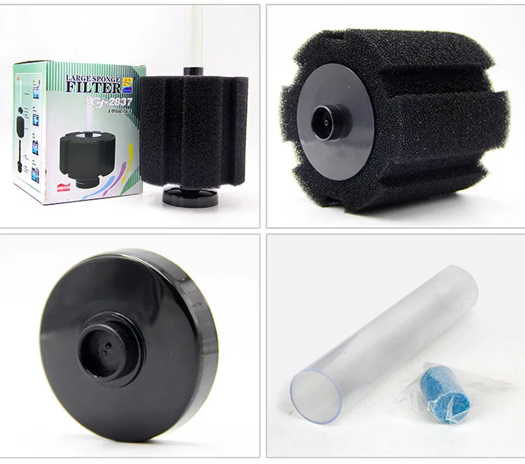 Fish Tank Aquarium Efficient Sponge Filter Aquarium Mini Cylinder Soft Biochemical Sponge Filter XY-2837, XY-2838