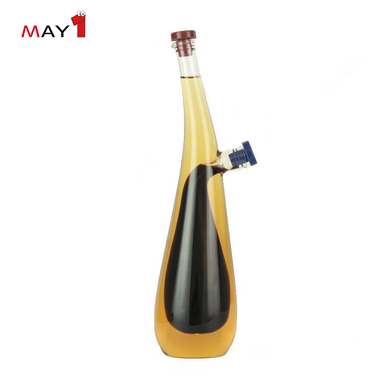 Hot Sale Kitchen Gadgets Storage Glass Vinegar Pot Soy Sauce Container 2 in 1 Oil
