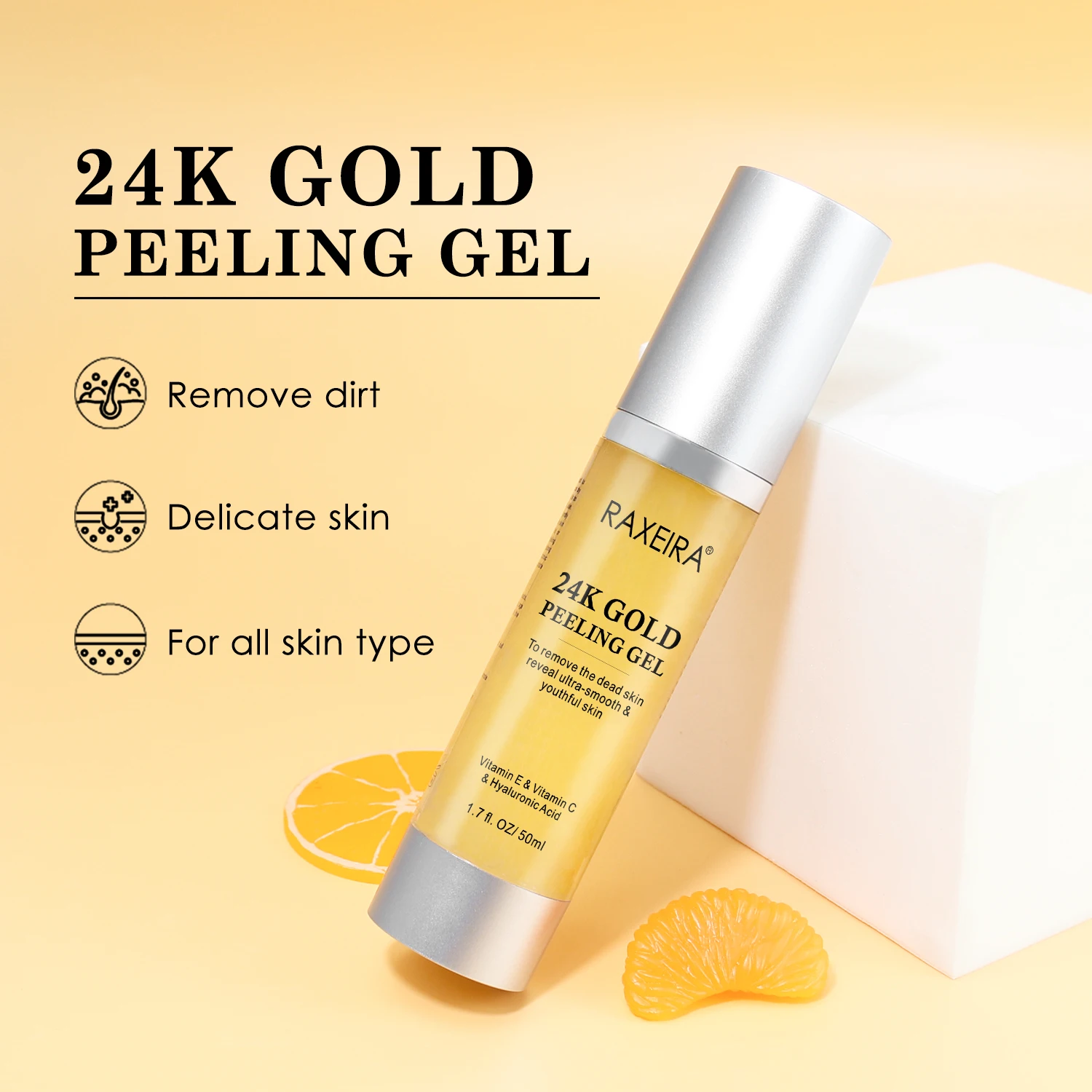 Best Sale Gold 24K Multi-Vitamin Deep Exfoliator Skin Care Facial Peeling Gel Beauty Skin Peeling Gel Exfoliate