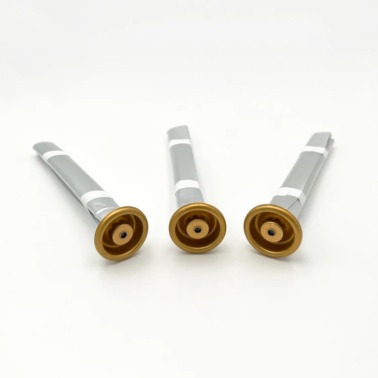 Customized binary packaging of aerosol valve bags.