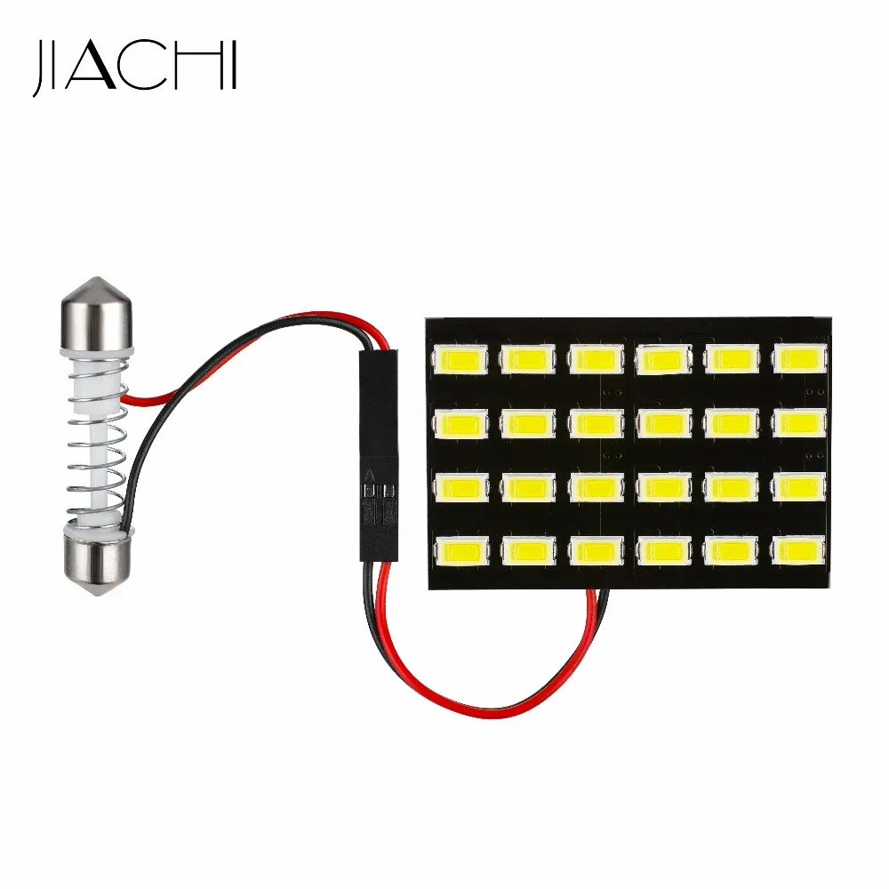 JIACHI FACTORY DC12V White 6000K 5630 SMD 6-24 LED Panel Dome Light Auto Car Reading Interior Lamp License Plate Light T10 BA9S