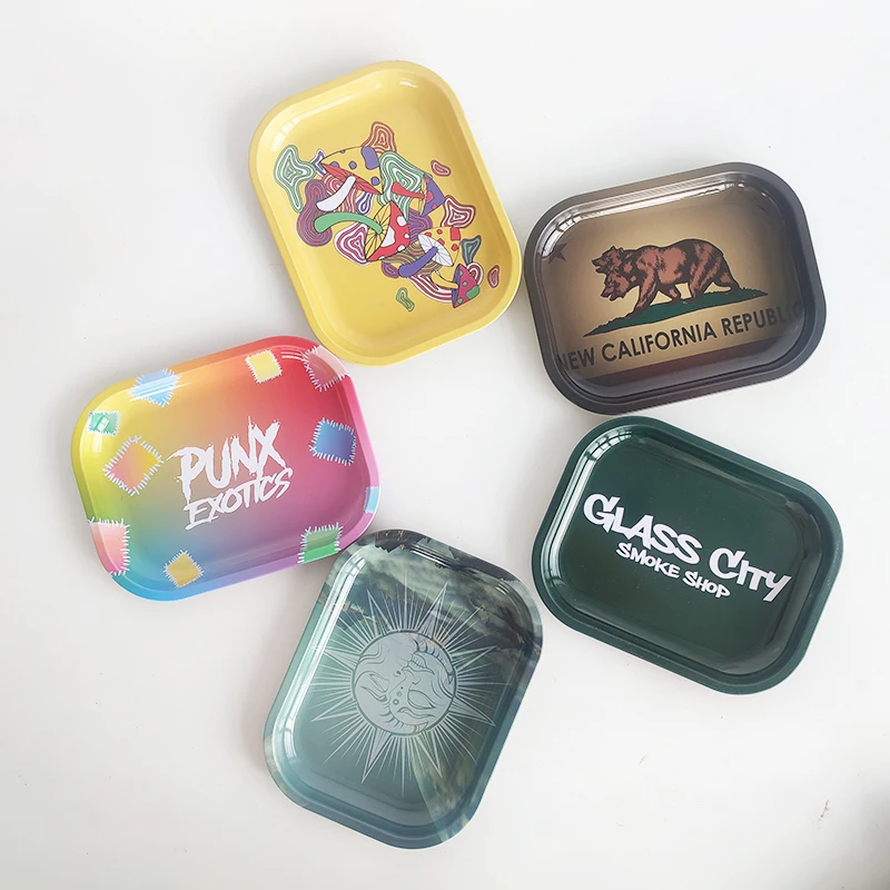 High Quality Serving Trays Custom Metal Tin Rolling Tray Silicone Tray Wholesale