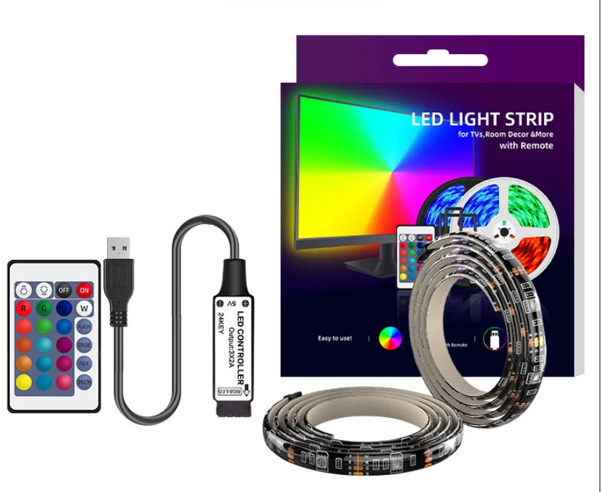 Светодиодная лента Amazon 2021 с Wi-Fi, музыкой, USB, 5 В, 5050RGB, управление через приложение, 1 м, 2 м, 5 м, декоративная музыкальная сменная световая лента