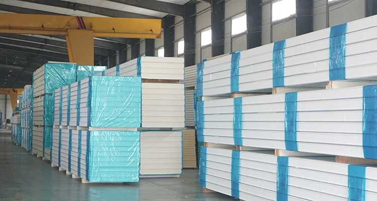 Building Materials - Polyurethane Eps Sandwich Panels For Steel Structural Wall And Roof Cladding Systems