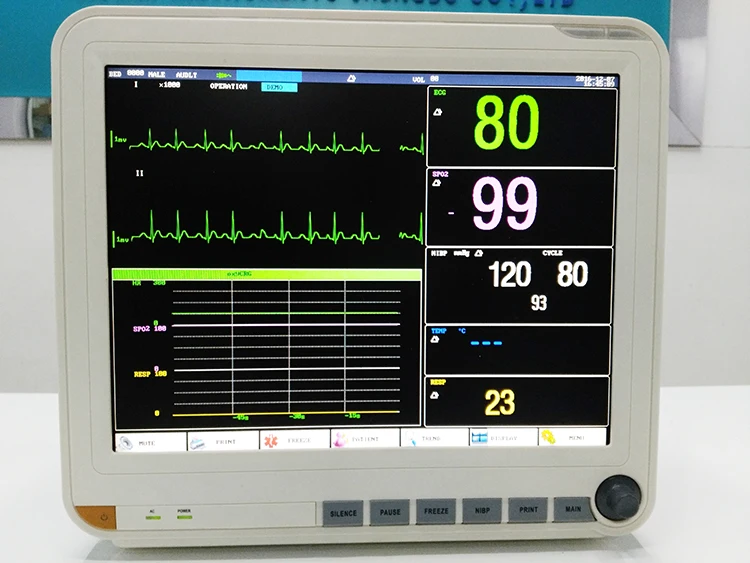 15 Inch hospital medical equipment ICU CCU ambulance multi-parameter patient vital signs screen price