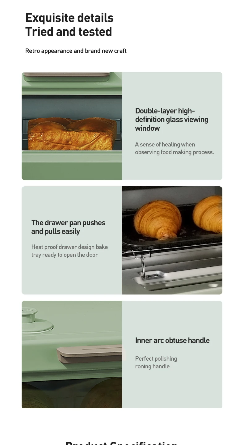 Hot sale white color kitchen oven electric appliance high quality luxury metal mini steam toaster oven