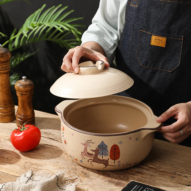 Hot selling Japanese style ceramic cooking pot casserole dish with lid ceramic cookware set