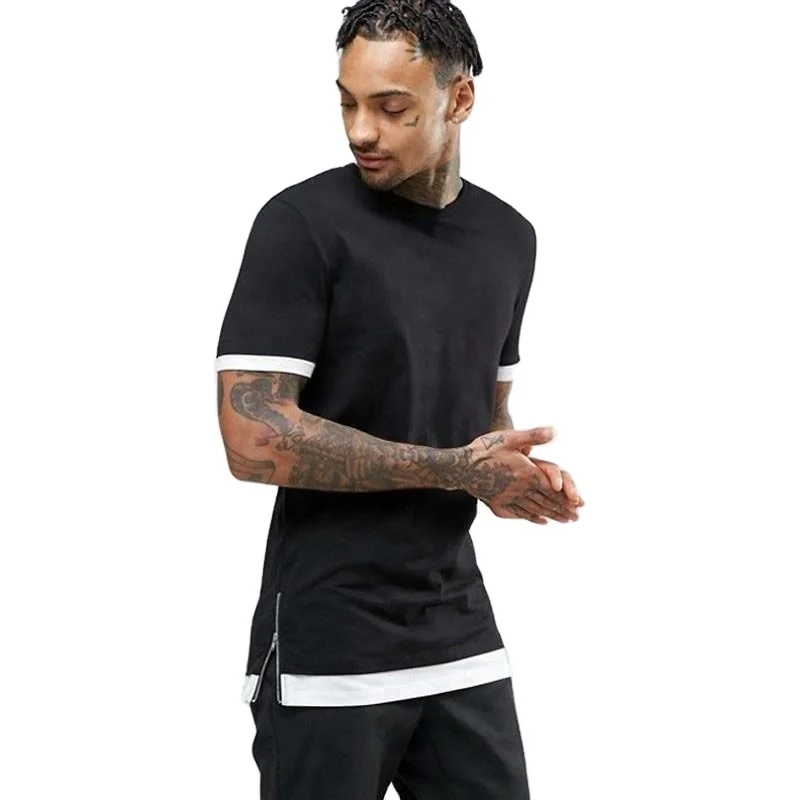 Недорогая однотонная Черная Мужская футболка King Young из хлопка