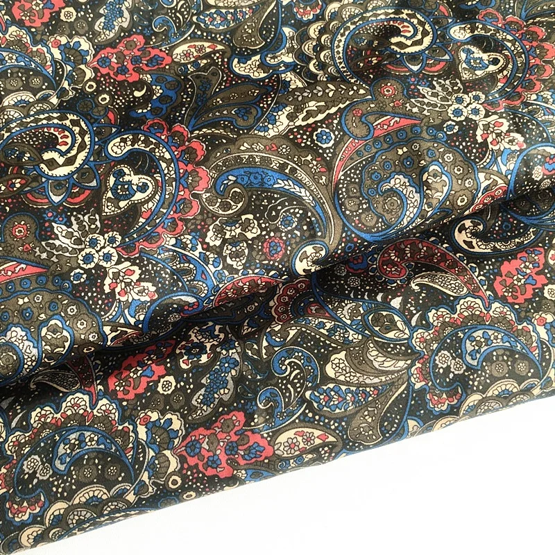 Shaoxing Factory Cheap Sale Paisley Printed Suit Lining Polyester Brown Color Jacket Inner Coat Interlining fabrics