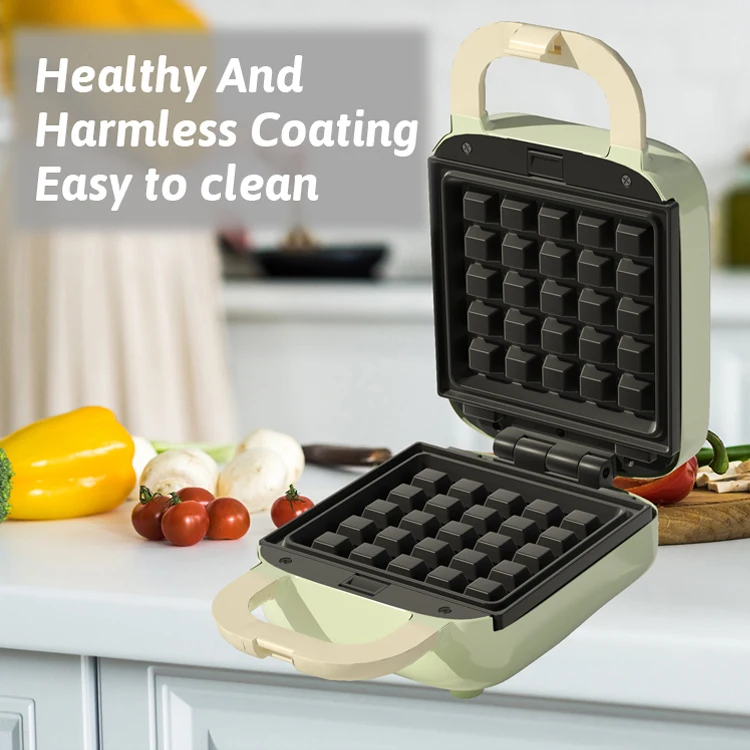 2023 new design multifunctional mini double side non stick electric breakfast maker portable sandwich waffle maker for household