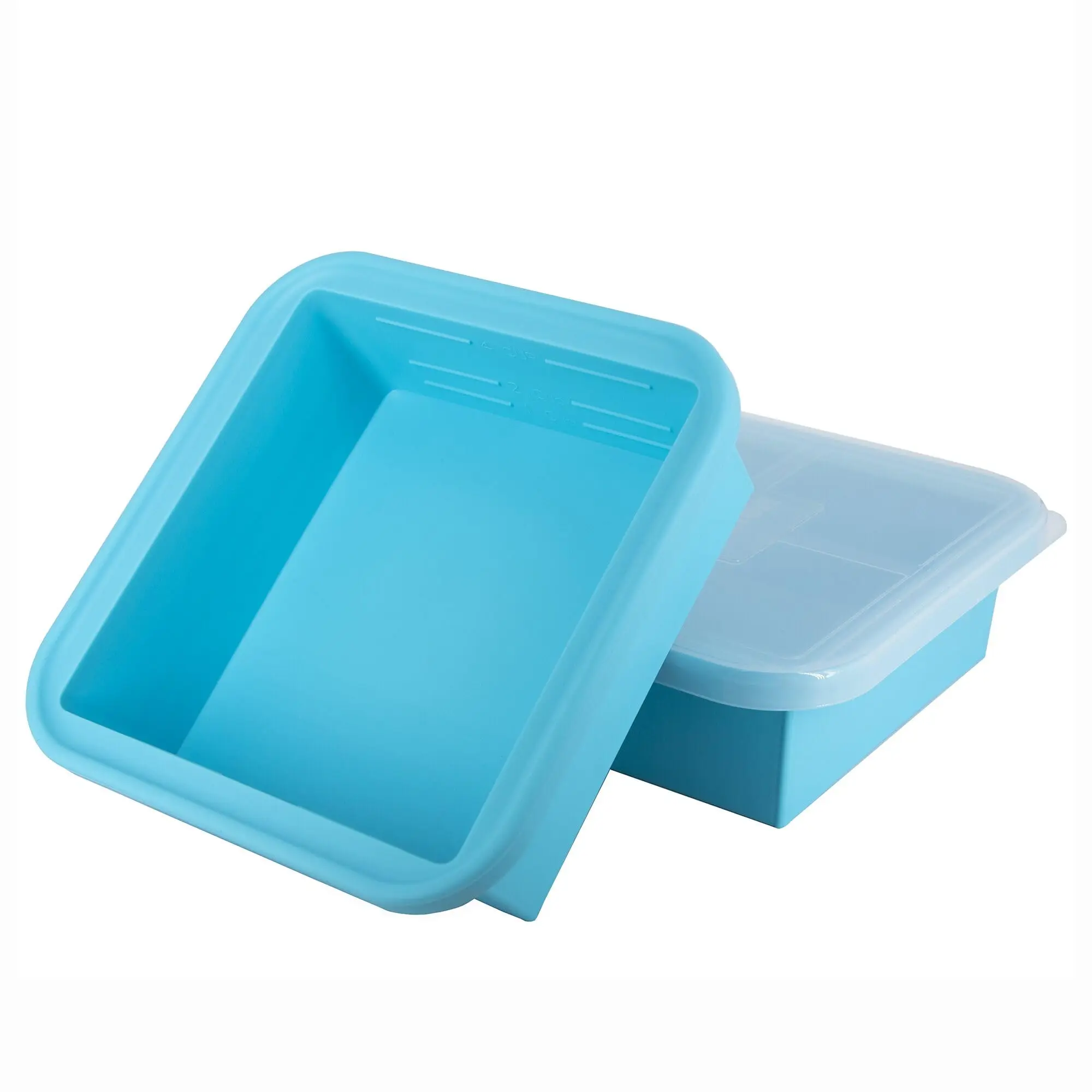 Large Easy Release Kitchen 4 Cup 2 Pack Stackable Food Storage Meal Prep Freezer Soup Ice Molds Tray With Lid