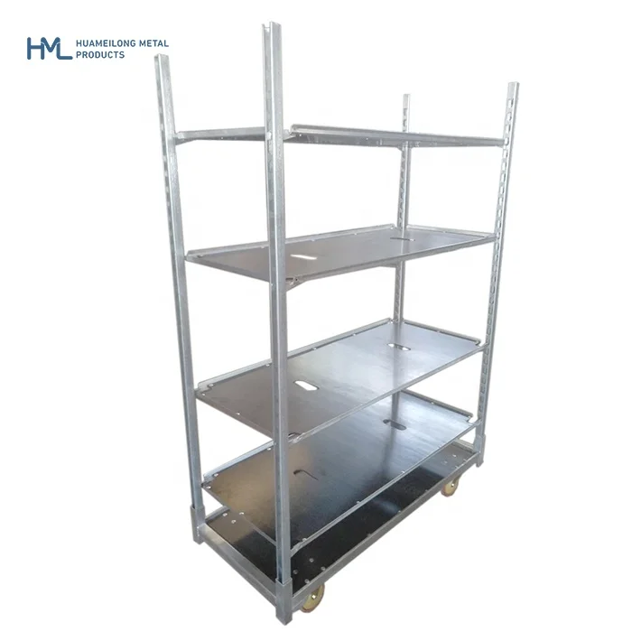 Customized dutch industry transport steel rolling display danish flower pot trolley with wheels