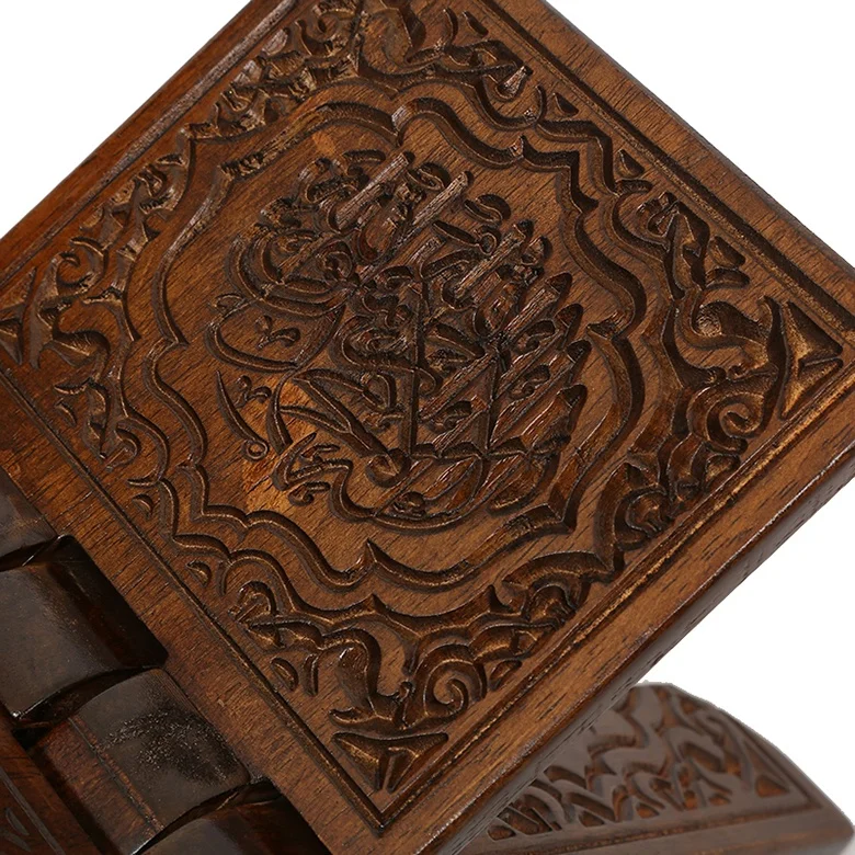  Деревянная подставка для книги Корана из красного дерева хорошего качества с резным и полым дизайном мусульманского дома или