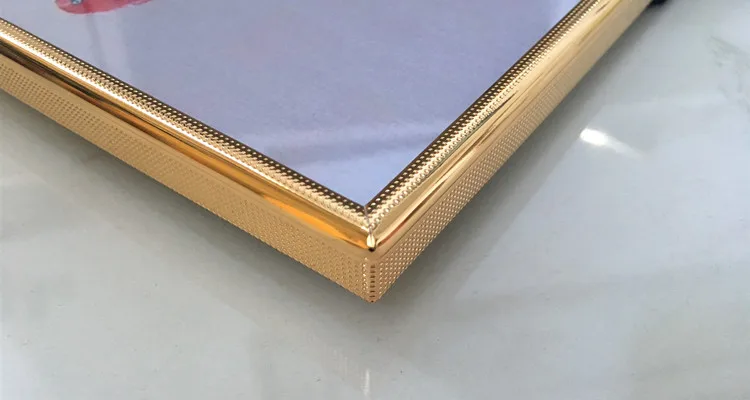 
open painting simple pattern edge stitching metal glass photo frame 