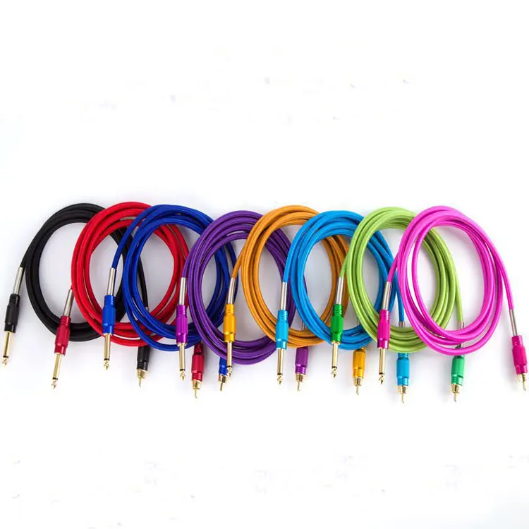 Kissure 1.8m  RCA jack tattoo machine interface cable Clip Cord Switch Hook Line For Conversion kit Power Supply