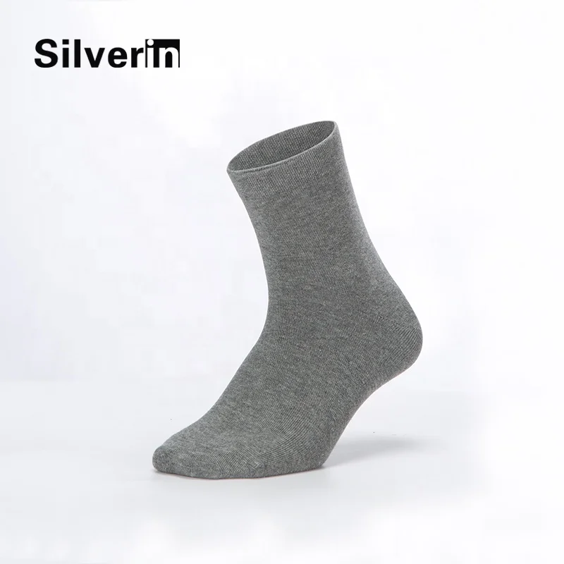 Daily work silver anti-bacterial anti-odor calf men socks