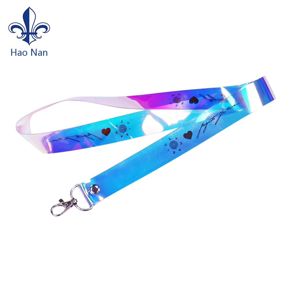 Wholesale Promotion Pvc Keychain Id Card Holder Lanyard With logo Holographic Custom Rubber Soft Pvc Lanyard