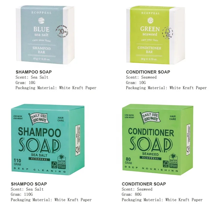 Eco Friendly FSC Box Natural Hair Care 10g Disposable Hotel Traveling Spa Solid Shampoo and Conditioner Bar Soap