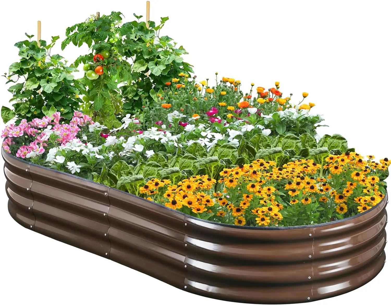 Goods in stock  galvanised raised metal garden bed green white color 110*60*43cm  made in liaocheng  haman