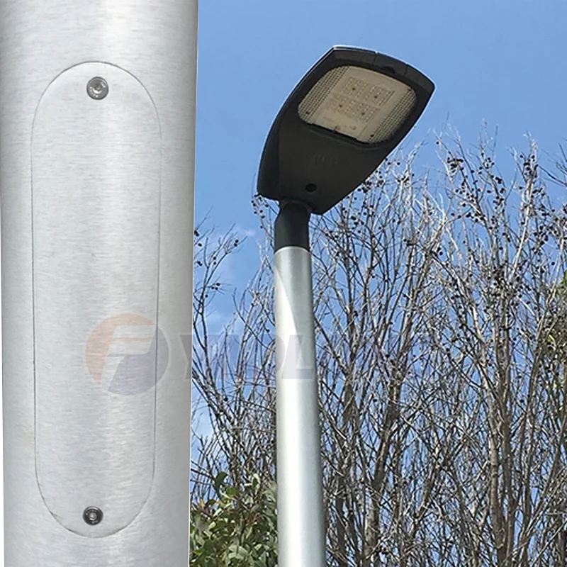 Round Conical Satin Brushed Folding Street Lighting Pole Price/Led Street Light Pole/Street Light Column Foundation