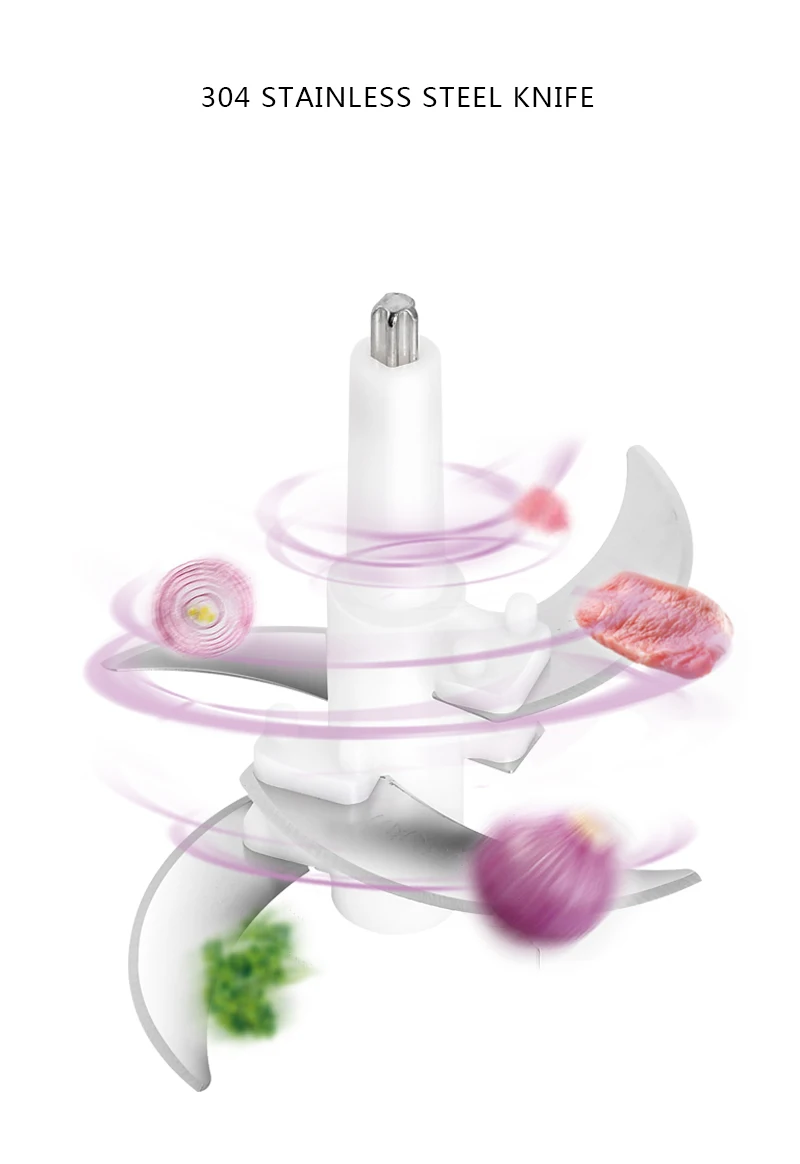 Hot Sale Glass Bowl Style Food Processor Electric Cutter Machine Mixer Vegetable Meat Grinder