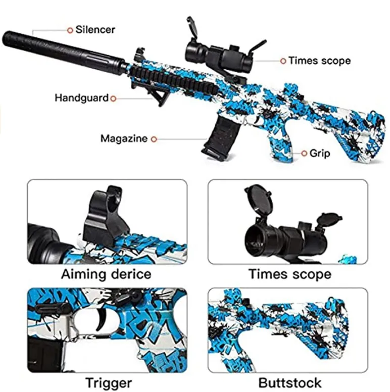 Electric Gel Ball Blaster Toy - M416 Gel Ball Blaster Water Ball Blaster with Water Gel Beads for Adults Shooting Battle