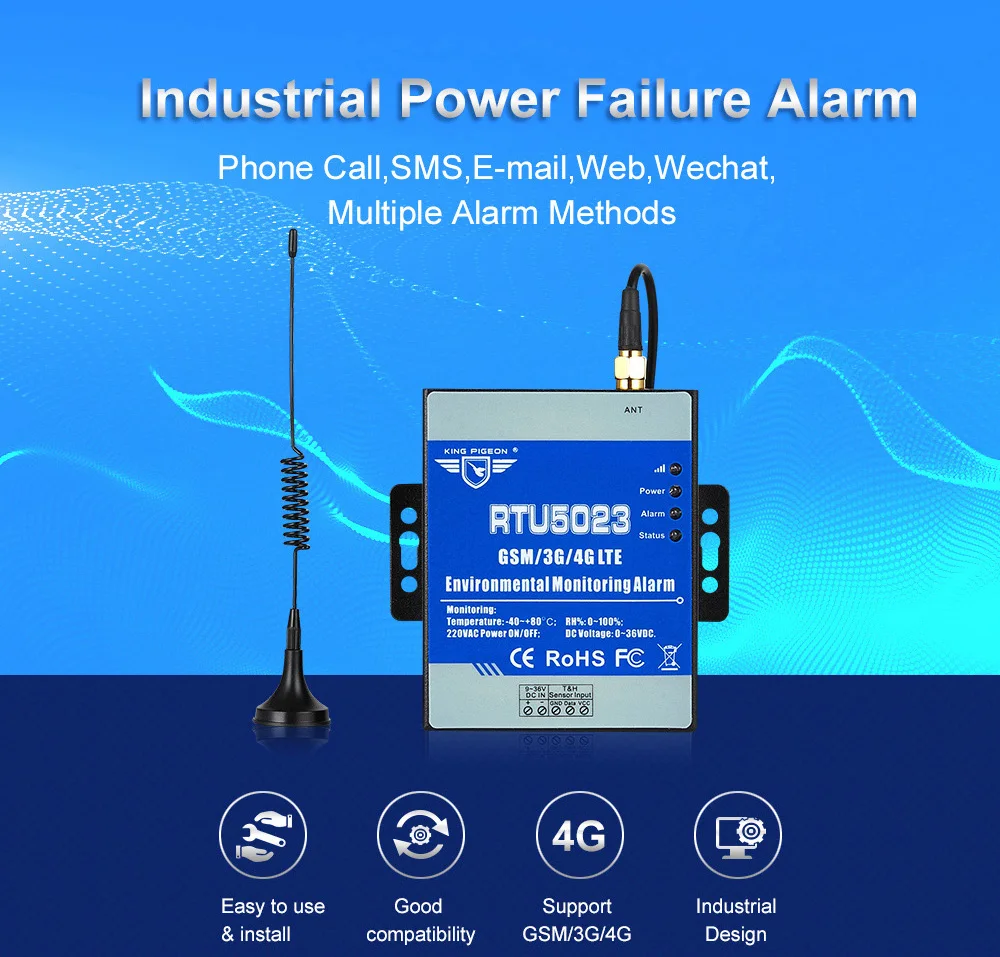 RTU5023 2G/4G GSM сбой питания Alam мониторинг температуры и влажности удаленный SMS-сигнализации