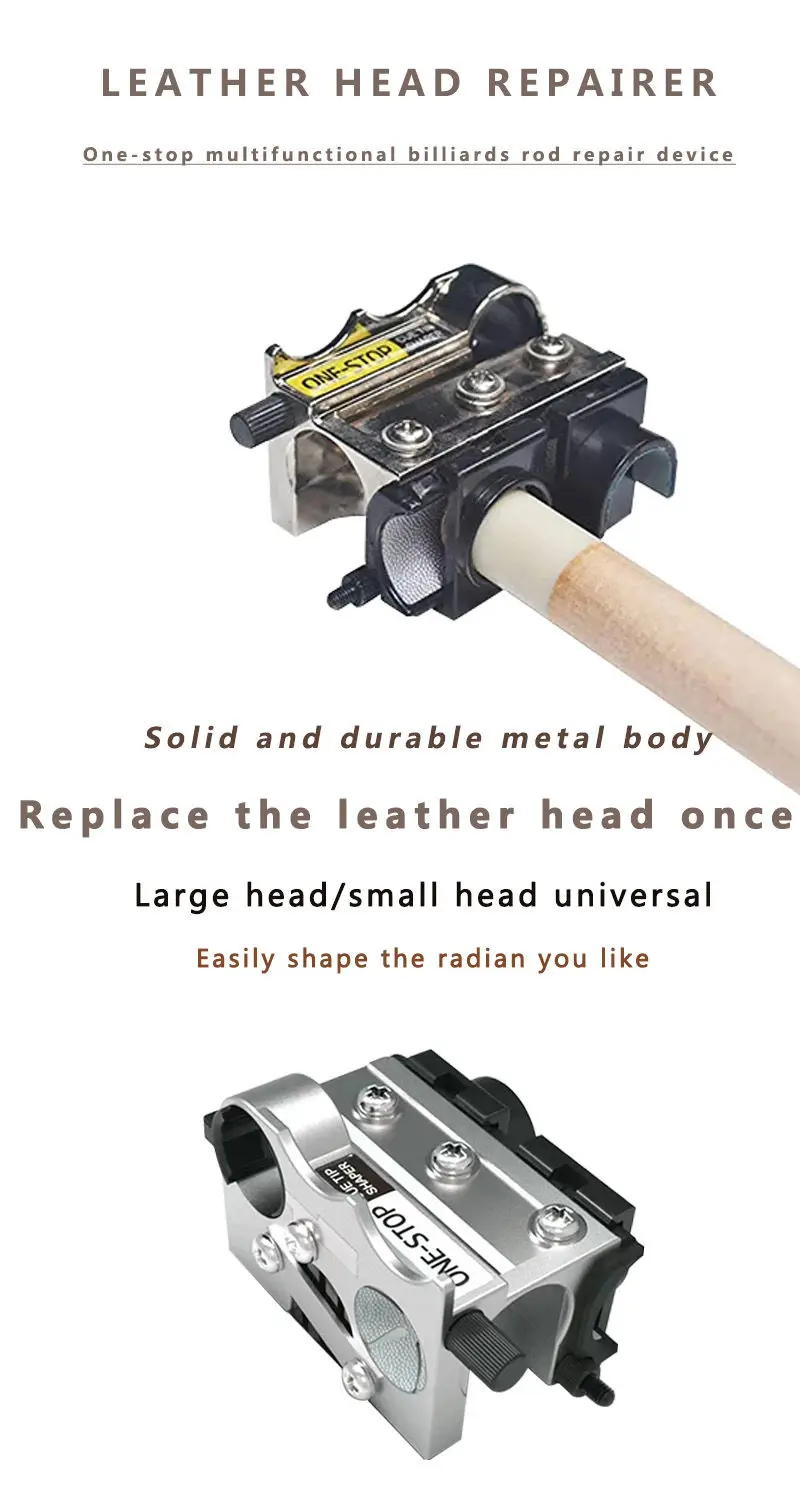 ONE STOP Billiard Tip Tool Repair Shaper Tip Multifunctional in 1 for 9.3-14mm Pool Cue Tip Billiard Accessories