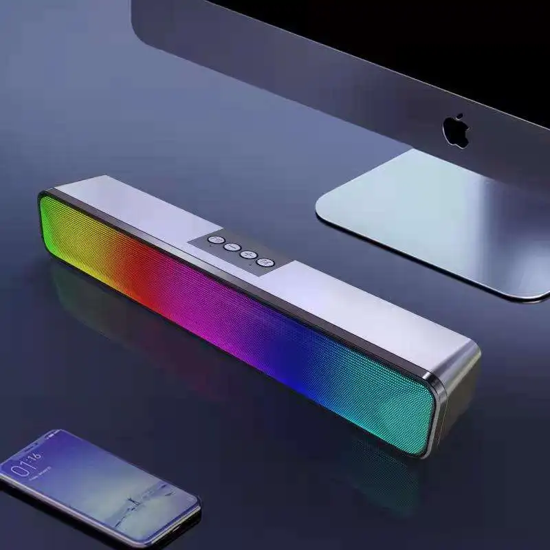 Party RGB Lighting Soundbar TV Home Theater System Game Gaming Soundbar Music Box Audio Sound Player Stereo Bass Mini BT Speaker