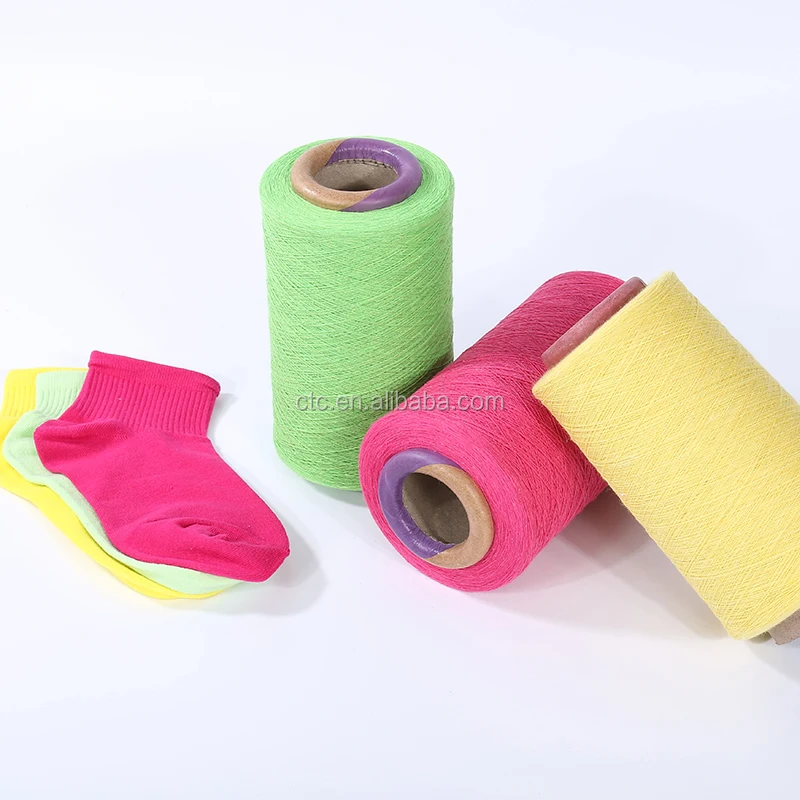 NE 14/1 цветные носки, пряжа с открытым концом, Регенерированная хлопчатобумажная пряжа для вязания носков