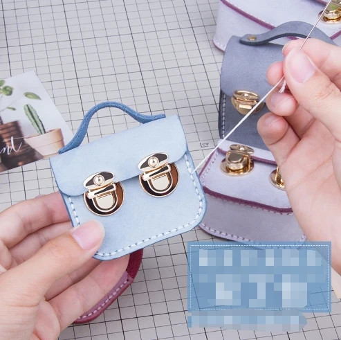 Custom Genuine leather coin purse handmade diy wallet cowhide creative coin purse fashion with different colors