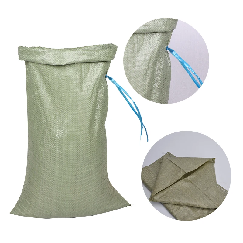 China Custom Size PP Woven Green Sand Packing Bags