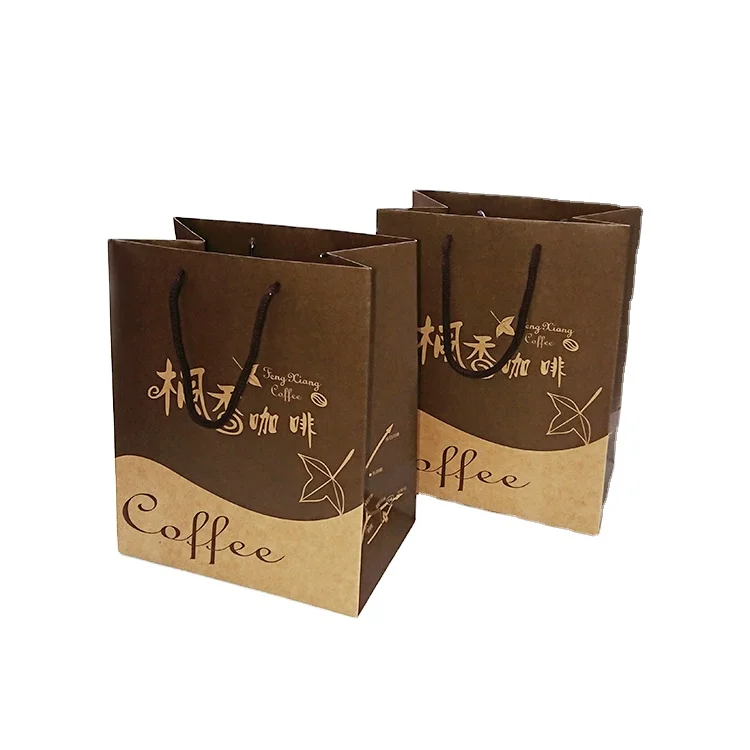 Customized Single Color Printing Packaging Bag High-pound Kraft Paper Bag