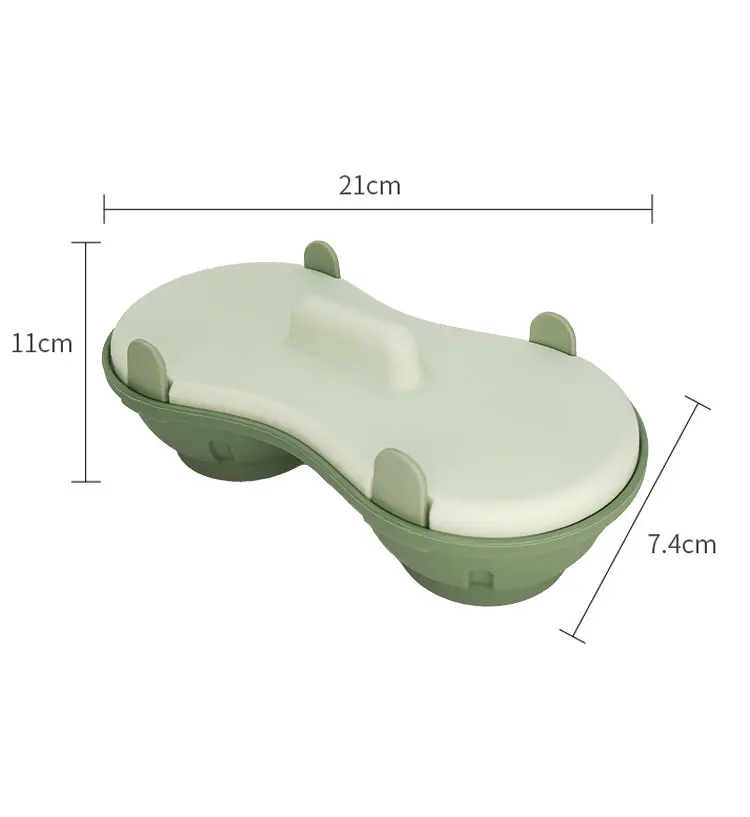 2-Cavity Green Microwave Egg Poacher  Plastic Breakfast Poached and Boiled Egg Makers with Stirring Function