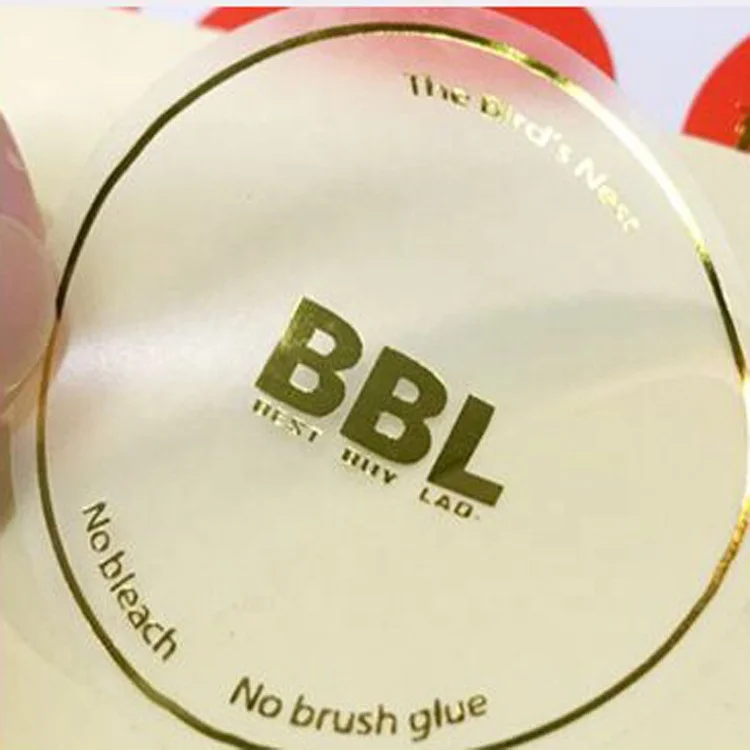Transparent self-adhesive label customized starts golden foil hot stamped sealing sticker for different bottles packaging