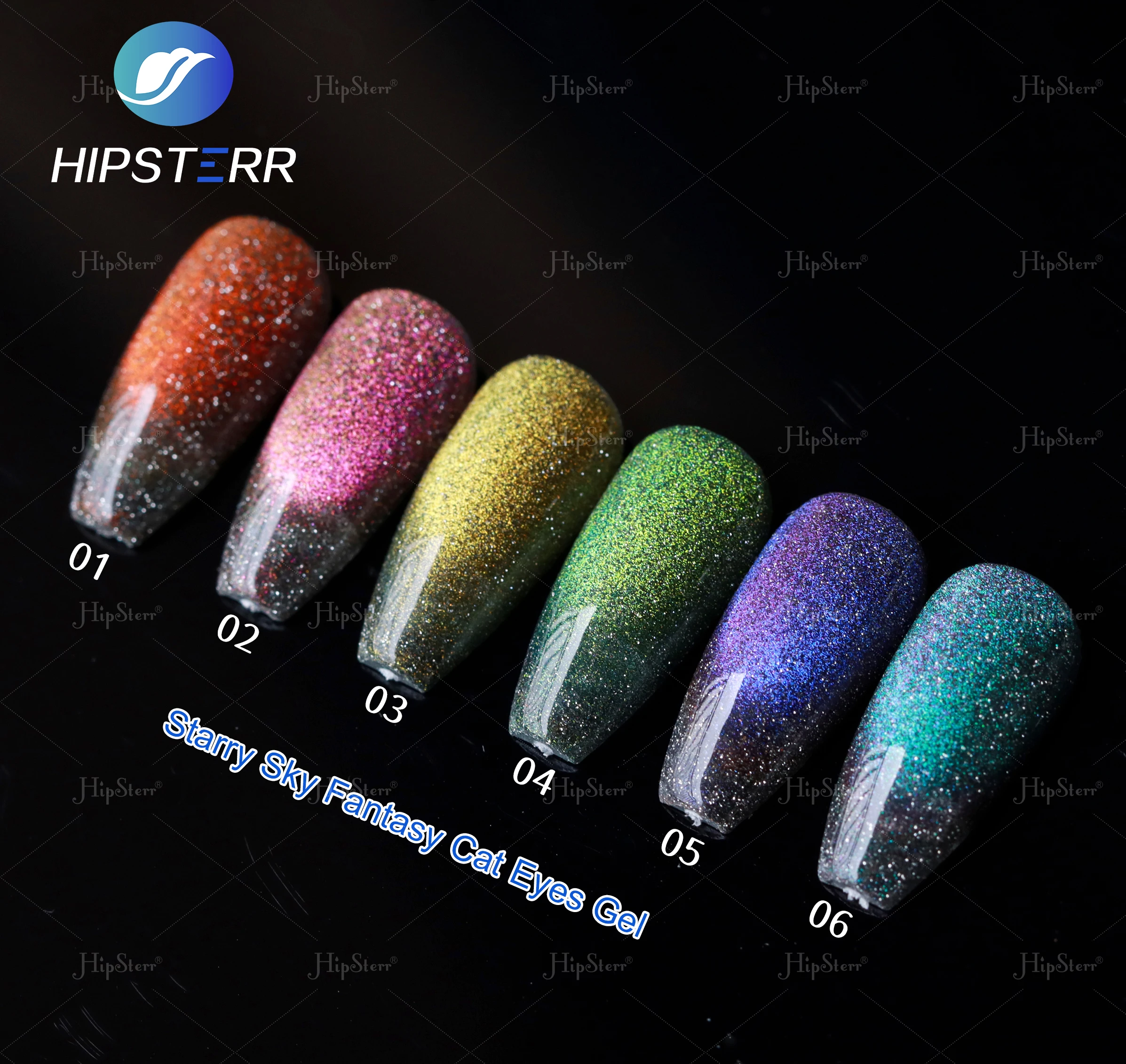 
Hipsterr Super Bright Starry Sky Fantasy Cat Eye Gel Polish 9D Shine Cat Eyes UV Gel Supplier 