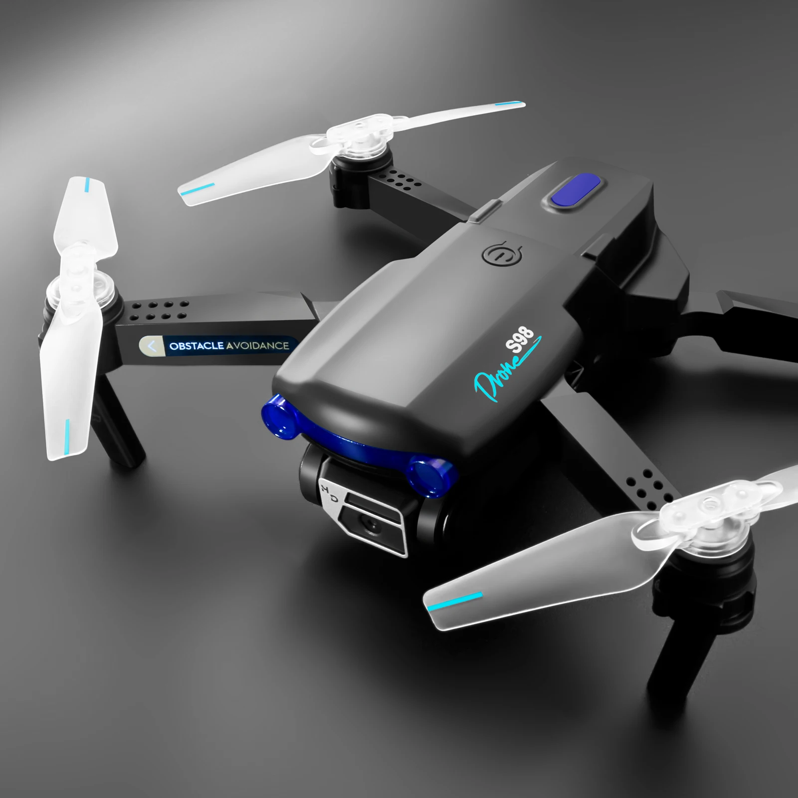 S98 Drone With Camera 4K HD Outdoor Cool Breathing Light With Obstacle Avoidance Folding Drone Double Camera RC Helicopter Toy