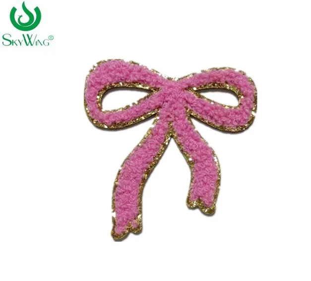Wholesale Chenille Embroidery Patches Bow Heart Star Flower Rainbow Designs Clothing Shirts Bags Accessories  iron on Jeans Hats